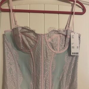 Elegant Pink Lace Bustier Urban Outfitters